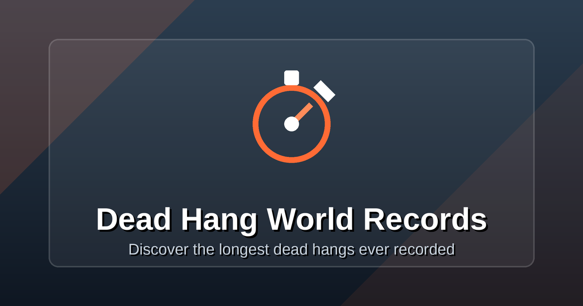 Dead Hang World Records — Discover the longest dead hangs ever recorded